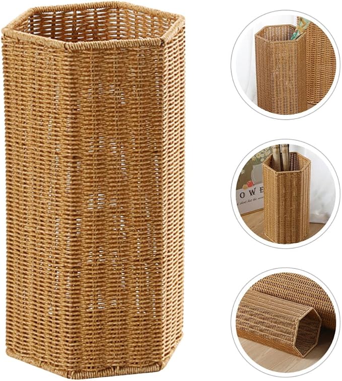 ABOOFAN Rattan Umbrella Stand Umbrella Holder Woven Umbrella Stand Basket Sturdy, Walking Sticks, Canes, Entryway, Mudroom, Office