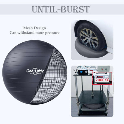Soft Exercise ball, Anti-Burst Yoga Ball Chair Supports 2200lbs, Workout Equipment w/ Pump for Pregnancy Medicine Birthing Physical Therapy Stability Excersing Birth Swiss Fitness Gym Physio Labor Abs