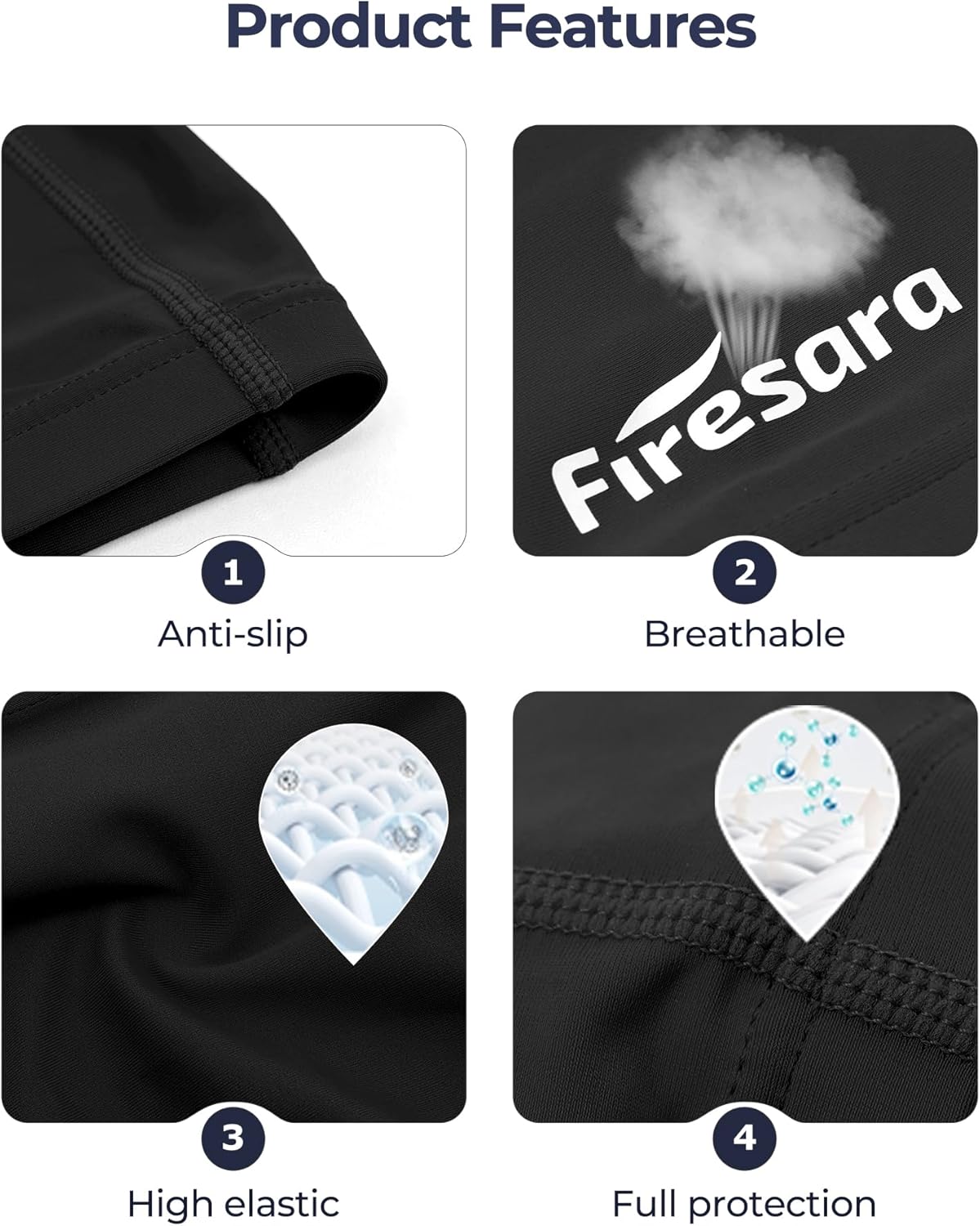 Firesara Fabric Swim Cap, High Elasticity Swimming Cap Keeps Hair Clean Breathable Fit Both Long Hair Short Hair, Swim Caps Woman Girls Men Kids One Size Hat