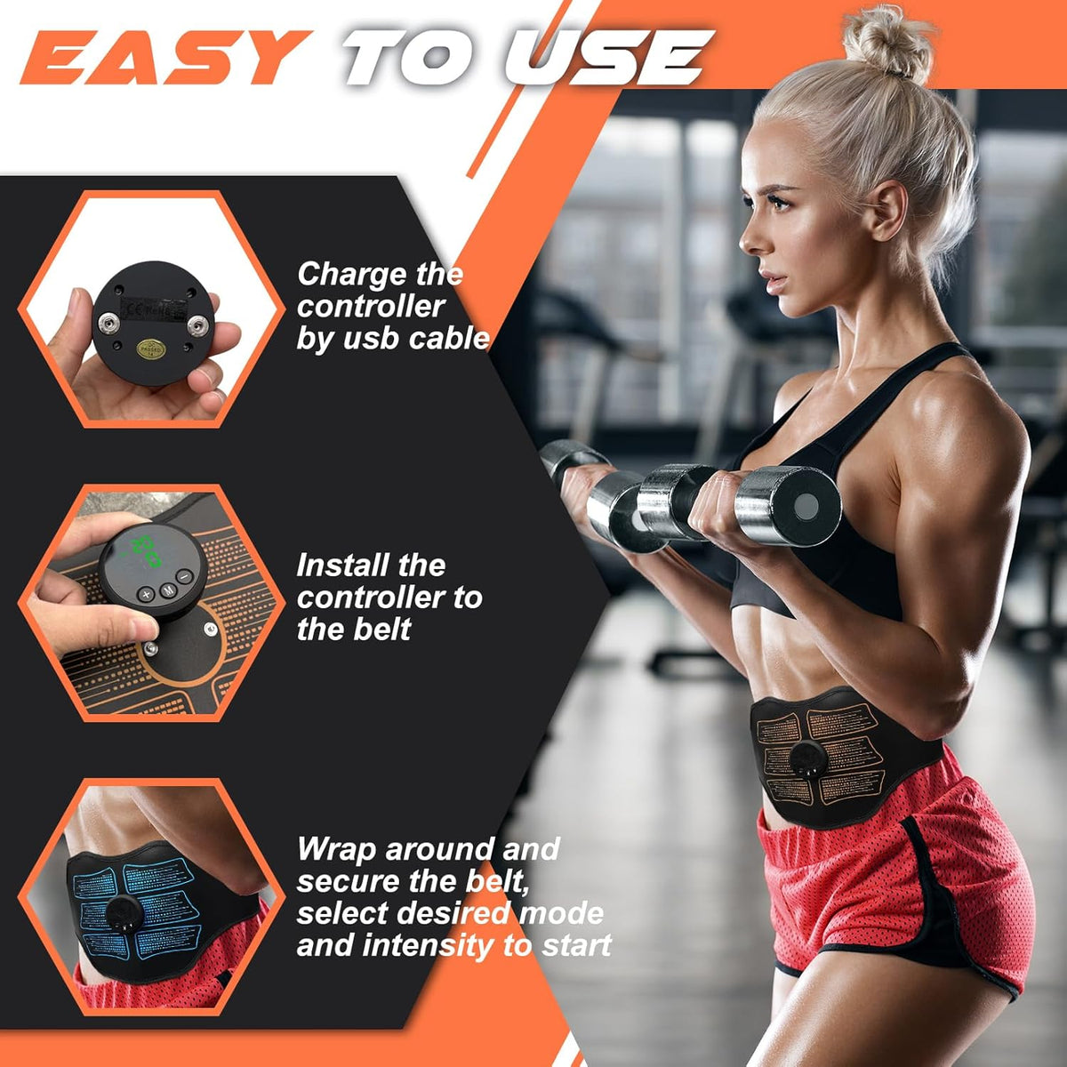 FDA Cleared, MHD TENS Ab Stimulator, TENS & PMS Muscle Stimulator and Muscle Improvement - Your Ab Machine for Effortless Fitness