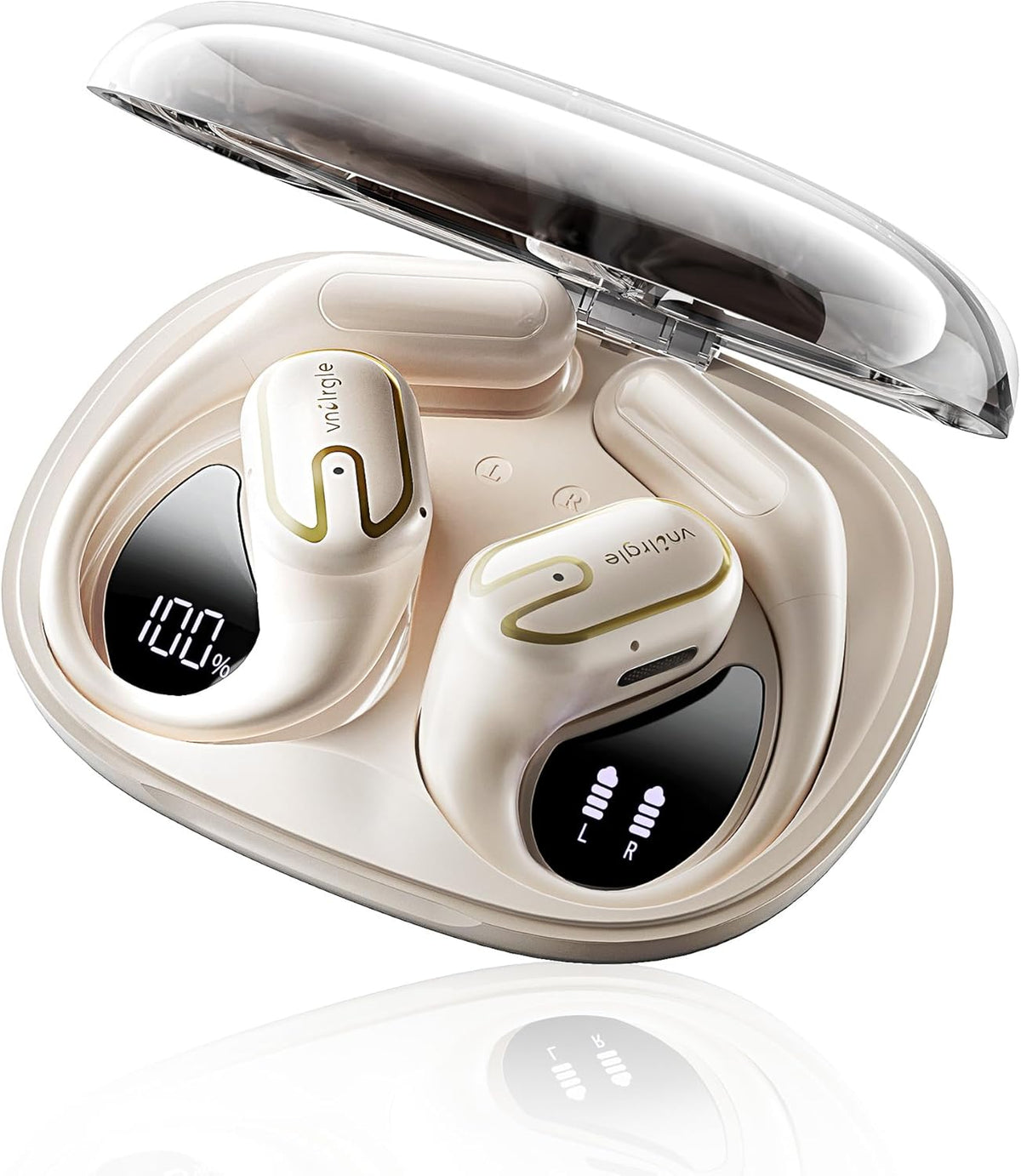 Open Ear Earbuds Wireless Bluetooth Headphones - 80Hrs Playtime Wireless Ear buds with 18.2mm Drivers Stereo Sound, Touch Control Earphones IPX7 Waterproof Bluetooth 5.4 for Running Fitness Workout