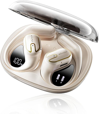 Open Ear Earbuds Wireless Bluetooth Headphones - 80Hrs Playtime Wireless Ear buds with 18.2mm Drivers Stereo Sound, Touch Control Earphones IPX7 Waterproof Bluetooth 5.4 for Running Fitness Workout