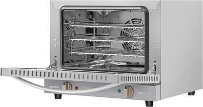KoolMore 19 in. Countertop Convection Oven for Quarter-Size Pans with 3 Racks 1440W of Power in Stainless-Steel, 0.8 cu. ft. ETL Listed (KM-CTCO-08)