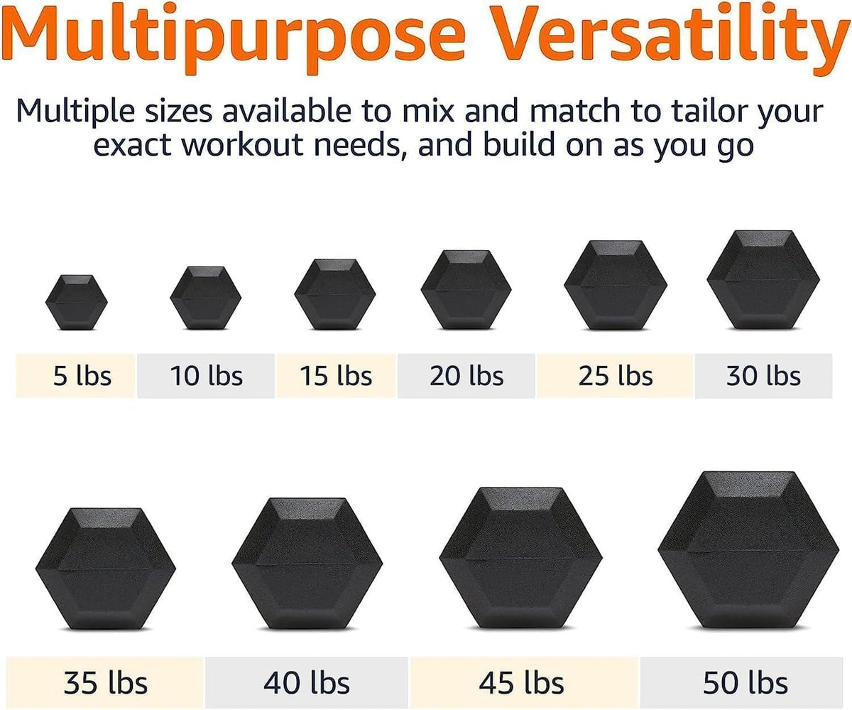350LB 450LB 550LBS Rubber Hex Dumbbell Sets with Rack for Home Gym, 5-50LB Dumbbell Sets Coated Hand Weights for Strength Training, Workouts (5, Pounds)