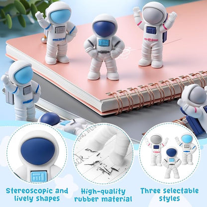 Resurhang 96 Pcs Space Themed Erasers Astronaut Figurines Eraser