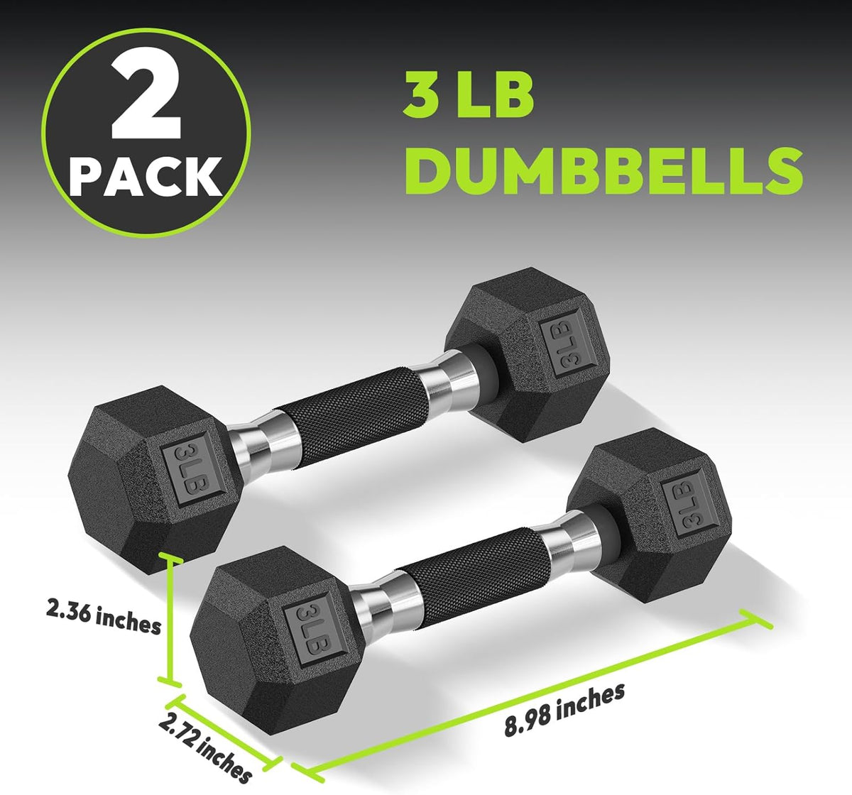 Hex Dumbbell Set 2.5-400 lb, Rubber Encased Exercise & Fitness Dumbbells, Weights Dumbbells Set of 2, Hand Weight for Strength Training