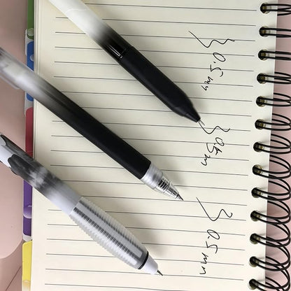 Fengtaiyuan Retractable Gel Pens, 0.5mm Black Ink ST Fine Point, Quick Dry No Smudge 3 Styles (Silent Click/Ergonomic Triangular Grip) for School Office Exam Note Taking, 12 Pack