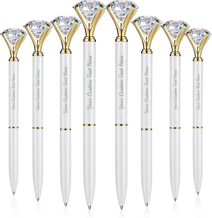 HISHER 20 Pack Custom Crystal Ballpoint Pens Smooth ABS Plastic Twist Pen