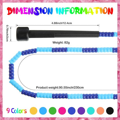 Junkin 36 Pack Jump Ropes for Kids Adults, Adjustable Length Free Segmented Skipping Rope Bulk for Toys, Soft Beaded Jumping Ropes for Women Men Fitness Exercise Training Workout Weight Loss, 9 Colors