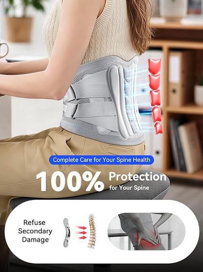 Back Brace for Men Lower Back Pain Relief, Back Support with Lumbar Pad | Ultra Breathable Lumbar Support Belt with Adjustable Straps, Immediate Relief from Sciatica, Herniated Disc, Scoliosis