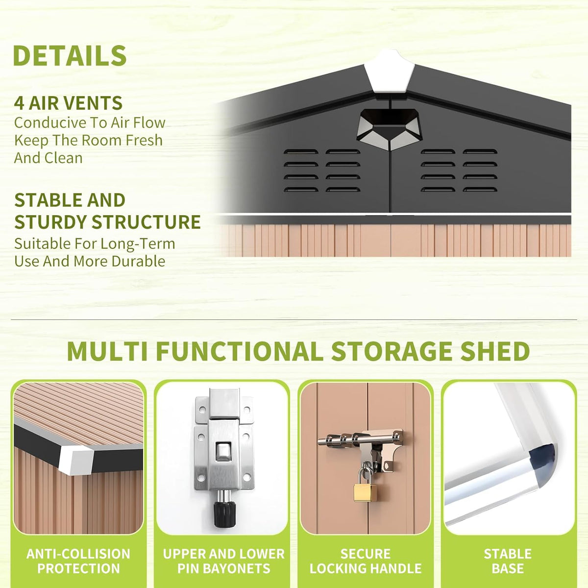 Metal Storage Shed,Outdoor Storage Building 8x6,Large Backyard Shed with Lockable Door,Waterproof Outside Storage Shed