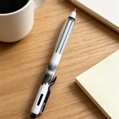 Fengtaiyuan Retractable Gel Pens, 0.5mm ST Precision Tip Quick Dry Black Ink, Gradient Black Barrel with Triangular Silicone Non-Slip Grip, Ergonomic Smooth Pens for Exam School Office [Pack of 12]