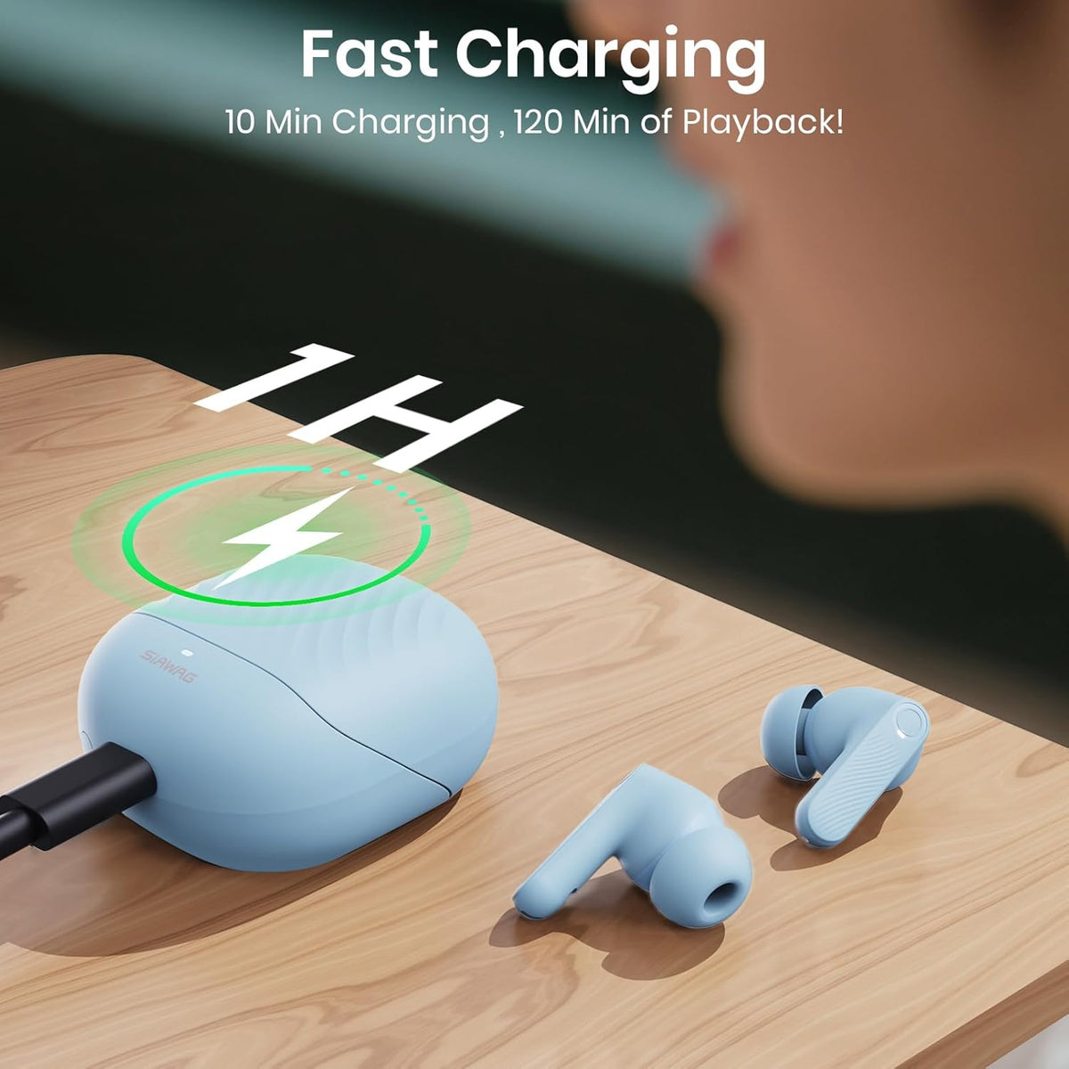 Wireless Earbuds 2025 Bluetooth Headphones 100H Playtime Ear Buds in-Ear Bluetooth Earbuds 5.4 Headphones Deep Bass Stereo Active Noise Cancelling IP5 Waterproof Earphones for Android iOS