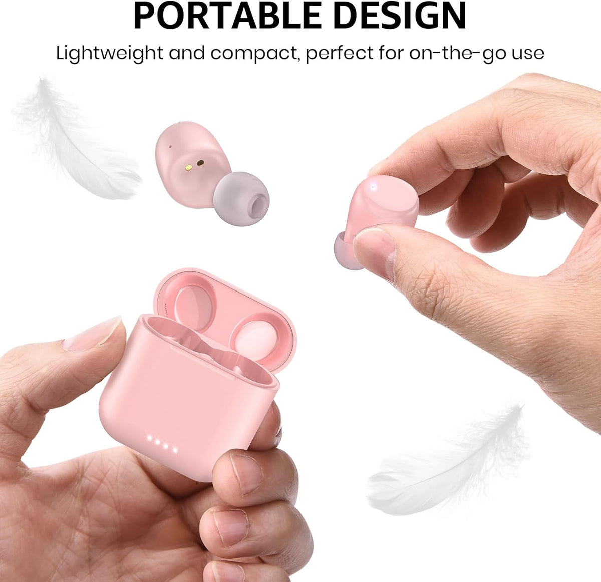 TOZO T6 Wireless Earbuds, IPX8 Waterproof Ear Buds, Stereo Bass Sound Bluetooth 5.3 Headphones in Ear, 50 Hours Playtime Earphones, Wireless Charging Case, Custom 32 EQ via APP