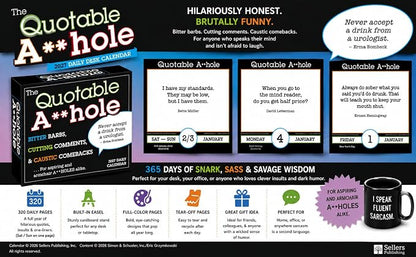 The Quotable A*Hole 2027 Daily Desk Calendar: Boxed Page-a-Day Humor Calendar with Day-to-Day Bitter Barbs, Cutting Comments & Caustic Comebacks
