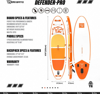 Inflatable Paddle Board with Premium SUP Board Accessories, Allround Paddle Boards for Adults/Kids,Stand Up Paddle Board Defender Collection