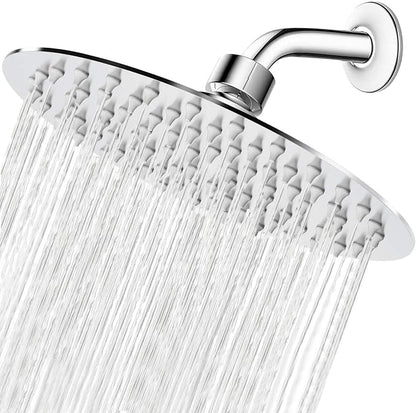 NearMoon Rain Shower Head, Ultra-Thin Design-Pressure Boosting, Awesome Some Experience, High Flow Stainless Steel Rainfall Head (8 Inch,Chrome Finish)