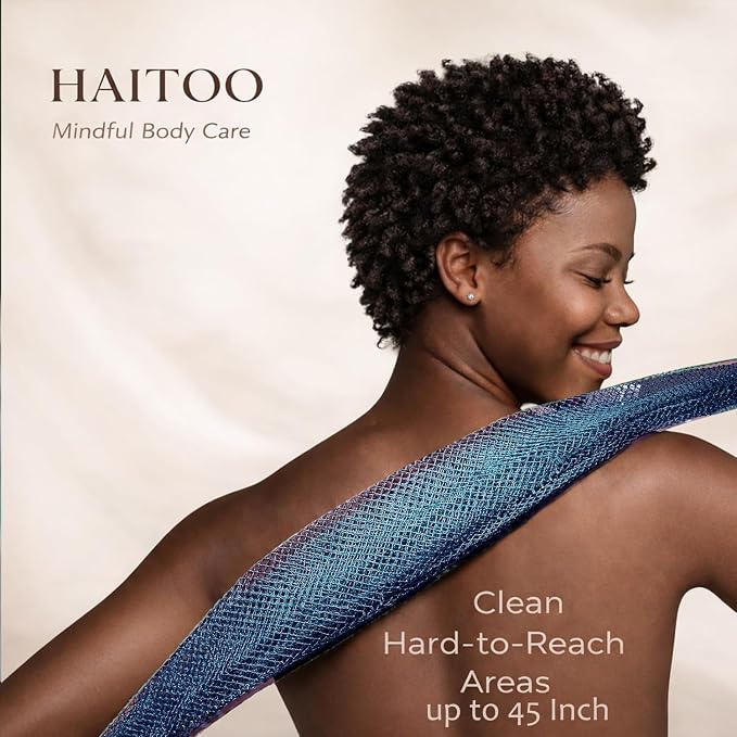 African Net Sponge Authentic, 3 Pieces African Exfoliating Net Sponge Body Back Scrubber Exfoliating Washcloth for Shower Bath for All Types (Black+Olive Green+Champagne Gold, 3 Pcs)