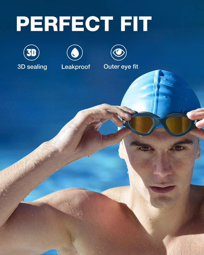 ZIONOR G1 Polarized Swimming Goggles for Unisex Adult Women Anti Fog 100% Anti UV Diving Goggles