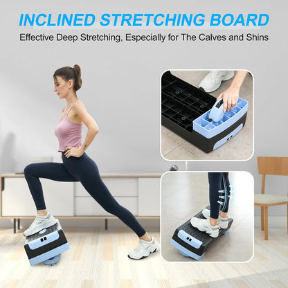 4-in-1 Adjustable Aerobic Step Platform (4"/6") - Workout Stepper with Resistance Bands, Non-Slip Balance Board - Home Gym Equipment for Step Training, Cardio, Pilates & Physical Therapy