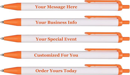 RevMark Personalized Ballpoint Pen, Custom Printed Name, Business or Event Information, Timeless Advertising, USA Made Pens, Promotional Marketing, Smooth Black Ink, Bulk Pack (Orange,250 Ct)