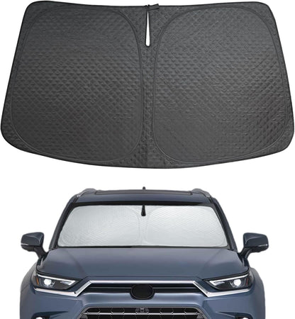 Car Windshield Sun Shade 5 Layers Thick for 2020-2024 2025 Toyota Highlander SUV (L LE XLE Limited Platinum) - Front Window Sunshade Sun Visor Accessories - Protector Vehicle Reflect UV Sun and Heat