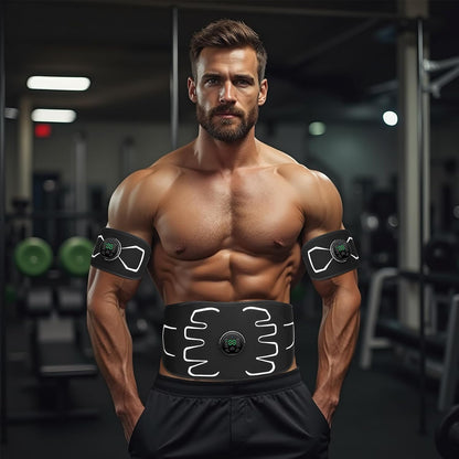 Electronic Muscle Stimulator - Portable Powered Ab Stimulator Muscle Toner for Muscle Conditioning,EMS Ab Machine,Fitness Strength Training Workout Equipment for Men and Women