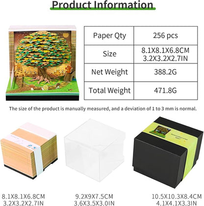 3D Time Piece Calendar, 2027 Desk Calendar With LED Light, 3d Tree Memo Pad Creative Desk Calendar, Christmas Gift for Colleague Friend, Desktop Decoration (Osmanthus Tree)