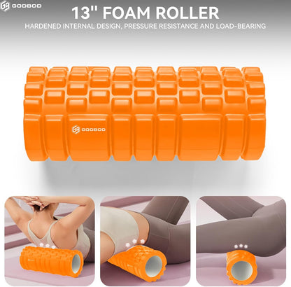 Deep Tissue Foam Roller - High-Density Muscle Massage Roller for Recovery, Pain Relief, Trigger Point, and Myofascial Release - Ideal for Athletes, Gym, and Physical Therapy - 13" x 5"