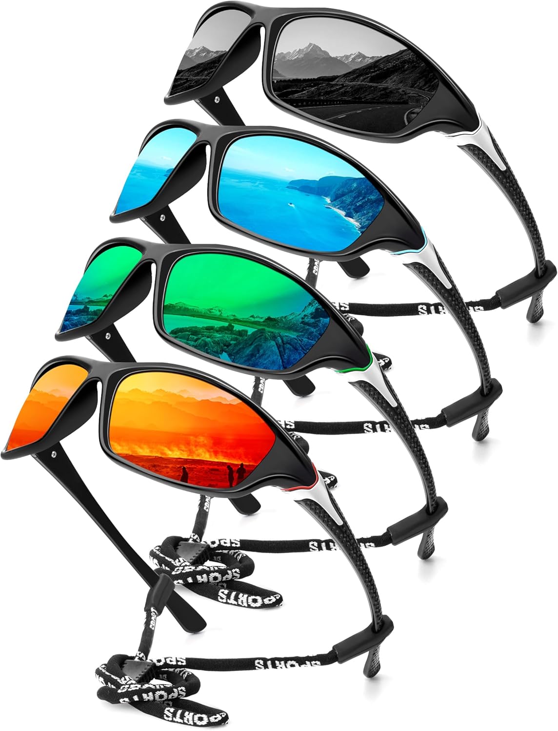 KALIYADI Polarized Sunglasses-Men Sports Sunglassses: Mens Sunglasses with UV Protection for Fishing Driving Cycling Running