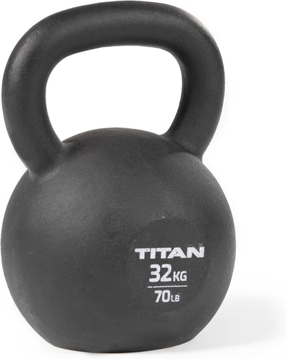 Titan Fitness Cast Iron Kettlebell, Single Piece Casting, KG and LB Markings, Full Body Workout