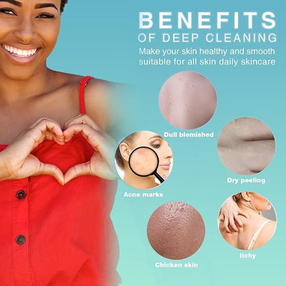 UJFQBH 6 Pieces African Bath Sponge African Net Long Net Bath Sponge Exfoliating Shower Body Scrubber Back Scrubber Skin Smoother,Great for Daily Use (Pink, Yellow, Purple, Blue, Black, Off-White)