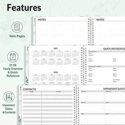 SUNEE 2027 Appointment Book, Quarter-Hourly, Weekly Monthly Planner, 8.5"x11",Eucalyptus