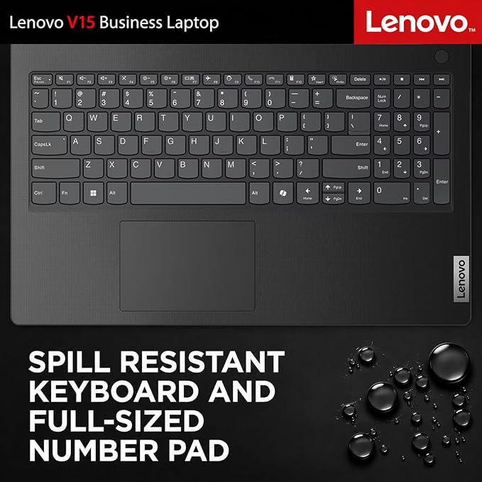 Lenovo V15 Business Laptop, Intel N150 Quad-Core Processor, 15.6" FHD Display, 16GB DDR5 RAM, 1TB NVMe SSD, Wi-Fi 6, Ethernet RJ-45, Dolby Audio, Windows 11 Pro, Business Black