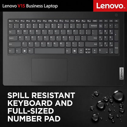 Lenovo V15 Business Laptop, Intel N150 Quad-Core Processor, 15.6" FHD Display, 16GB DDR5 RAM, 256GB NVMe SSD, Wi-Fi 6, Ethernet RJ-45, Dolby Audio, Windows 11 Pro, Business Black