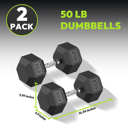 Hex Dumbbell Set 2.5-400 lb, Rubber Encased Exercise & Fitness Dumbbells, Weights Dumbbells Set of 2, Hand Weight for Strength Training