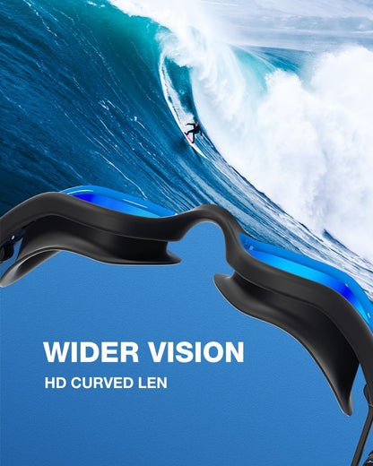 ZIONOR G1 Lite Swim Goggles with Swim Cap Comfortable Anti-fog Swimming Goggles Cap Set for Adult Men Women