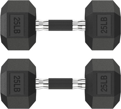 Hex Dumbbell Set 2.5-400 lb, Rubber Encased Exercise & Fitness Dumbbells, Weights Dumbbells Set of 2, Hand Weight for Strength Training