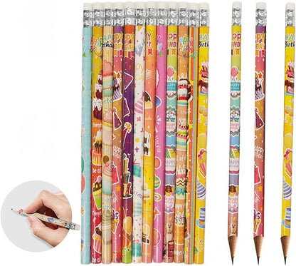 192pcs Birthday Pencils with Eraser Wood Pencils Bulk for Birthday Gift Office Supply (birthday, 192)