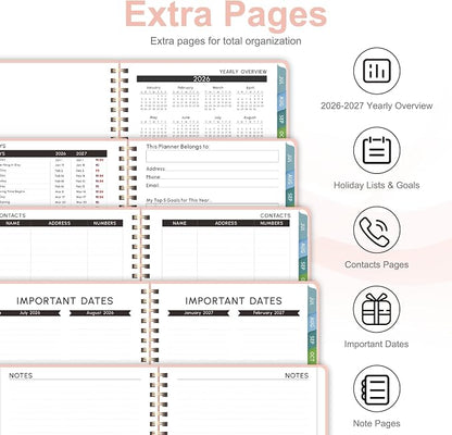 Planner 2026-2027, Academic Weekly and Monthly Calendar Planner, July 2026 - June 2027, Hardcover Spiral Agenda Book, School Supplies for Teacher Student - Letter Size(8.5" x 11")