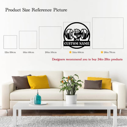 Personalized Metal Gym Sign, Custom Fitness Metal Wall Decor, Body Builder Lovers Gift, Gym Custom Unique Metal Wall Art, fitness room decor, home gym decor, gym wall art (Style-6)