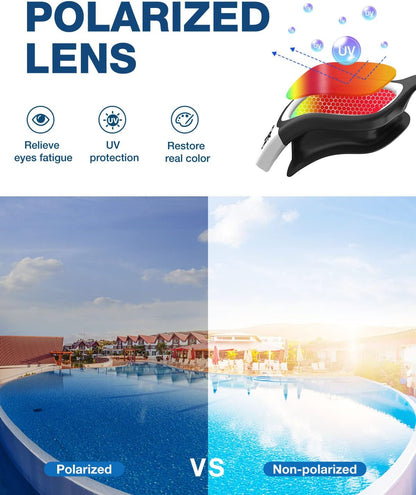 ZIONOR G1 Polarized Swimming Goggles for Unisex Adult Women Anti Fog 100% Anti UV Diving Goggles
