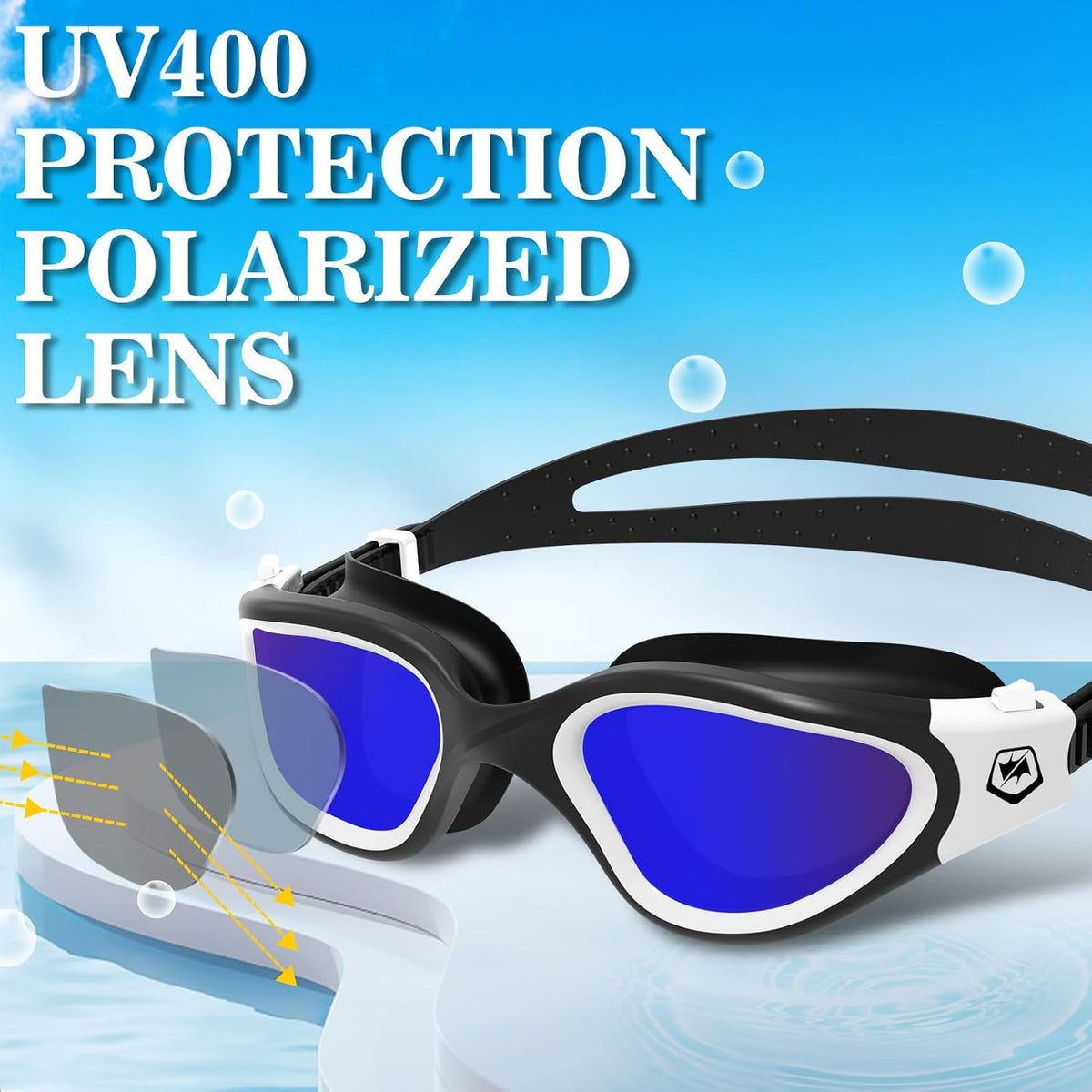 WIN.MAX Polarized Swimming Goggles Swim Pool Goggles Anti Fog Anti UV No Leakage Clear Vision for Men Women Adults Teenagers