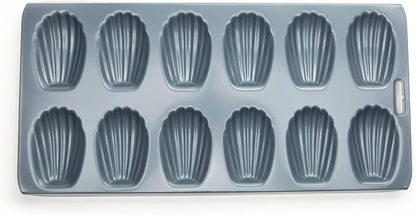 Fox Run Non-Stick Madeleine Pan, Carbon Steel, 12-Cup,Grey