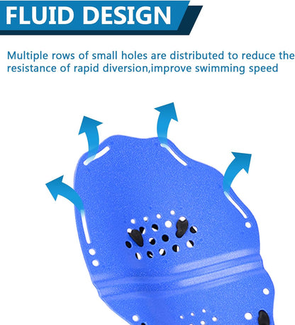 Hikeen Swim Paddle Hand for Adult and Junior, Swim Training Hand Paddles with Adjustable Straps, Swimming Hand Paddles for Training