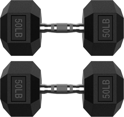 Hex Dumbbell Set 2.5-400 lb, Rubber Encased Exercise & Fitness Dumbbells, Weights Dumbbells Set of 2, Hand Weight for Strength Training