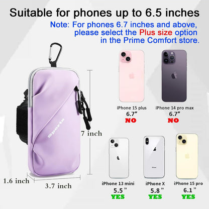 Cell Phone Holder for Walking, Running, Arm Band for Phone, Cell Phone Purse, Cross Body Phone Bag, Phone Holster, Cell Phone Carrier for Men Women, Phone Pouch (Purple)