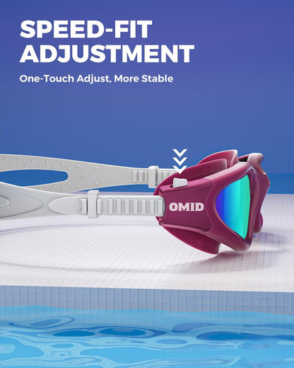 OMID Swim Goggles, P2 Polarized Swimming Goggles for Men Anti-fog Goggles Swimming for Adult Women