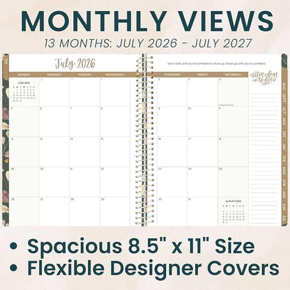 bloom daily planners 2026-2027 Planner (8.5” x 11") 13 Month Academic Year Organizer (July 2026 - July 2027) - Weekly & Monthly Agenda Book with Stickers & Tabs - Butterfly Garden