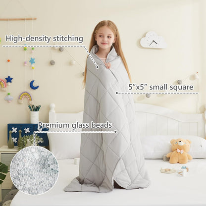 L'AGRATY Weighted Blanket - 36"x48" 3lbs Weighted Blanket Microfiber Material with Glass Beads Small Blanket for All-Season Summer Fall Winter Soft Thick Blanket